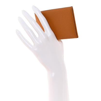 Hermes Chevre Mysore Verso Calvi Card Case Caramel Rose Sakura 2 of 8