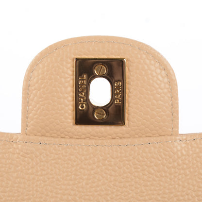 Chanel Caviar Quilted Medium Double Flap Beige Clair 7 of 7