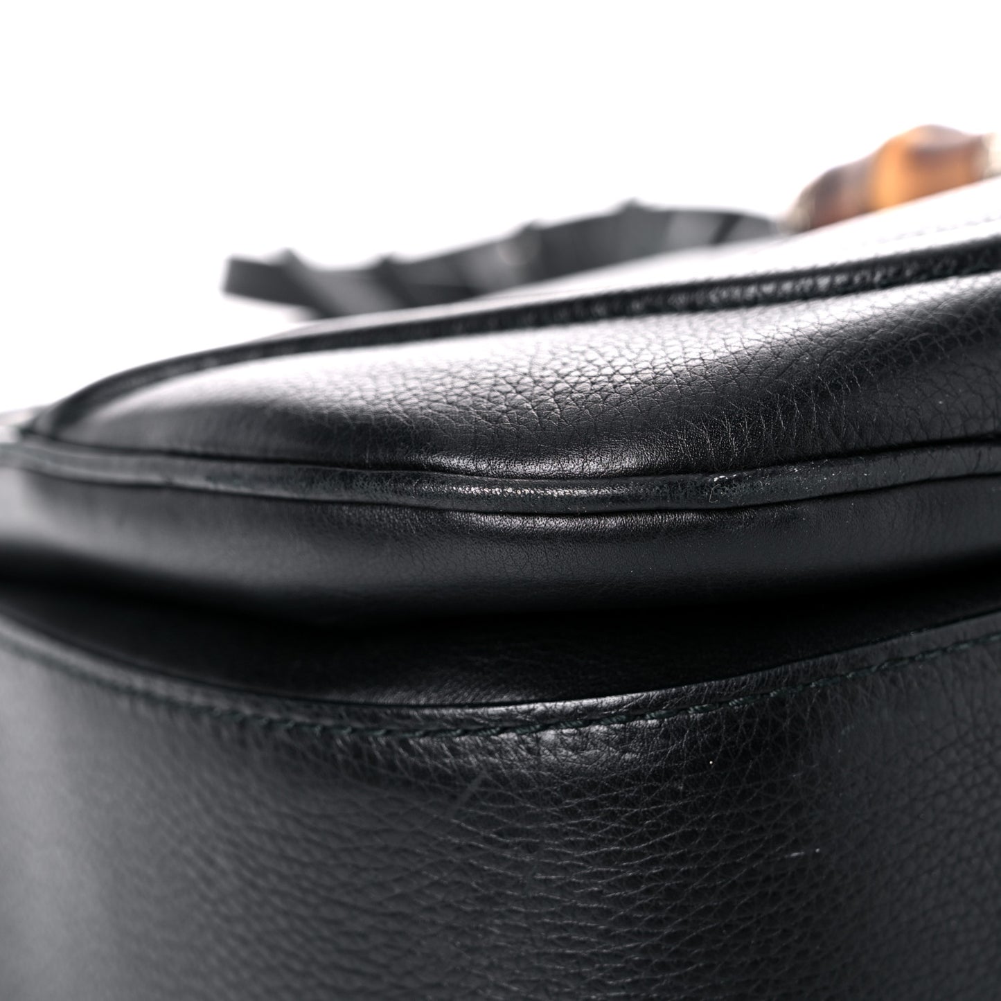 Calfskin Large New Bamboo Top Handle Bag Black
