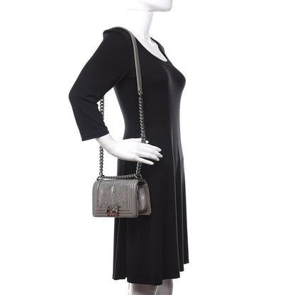 Chanel Galuchat Stingray Small Boy Flap Silver 2 of 11