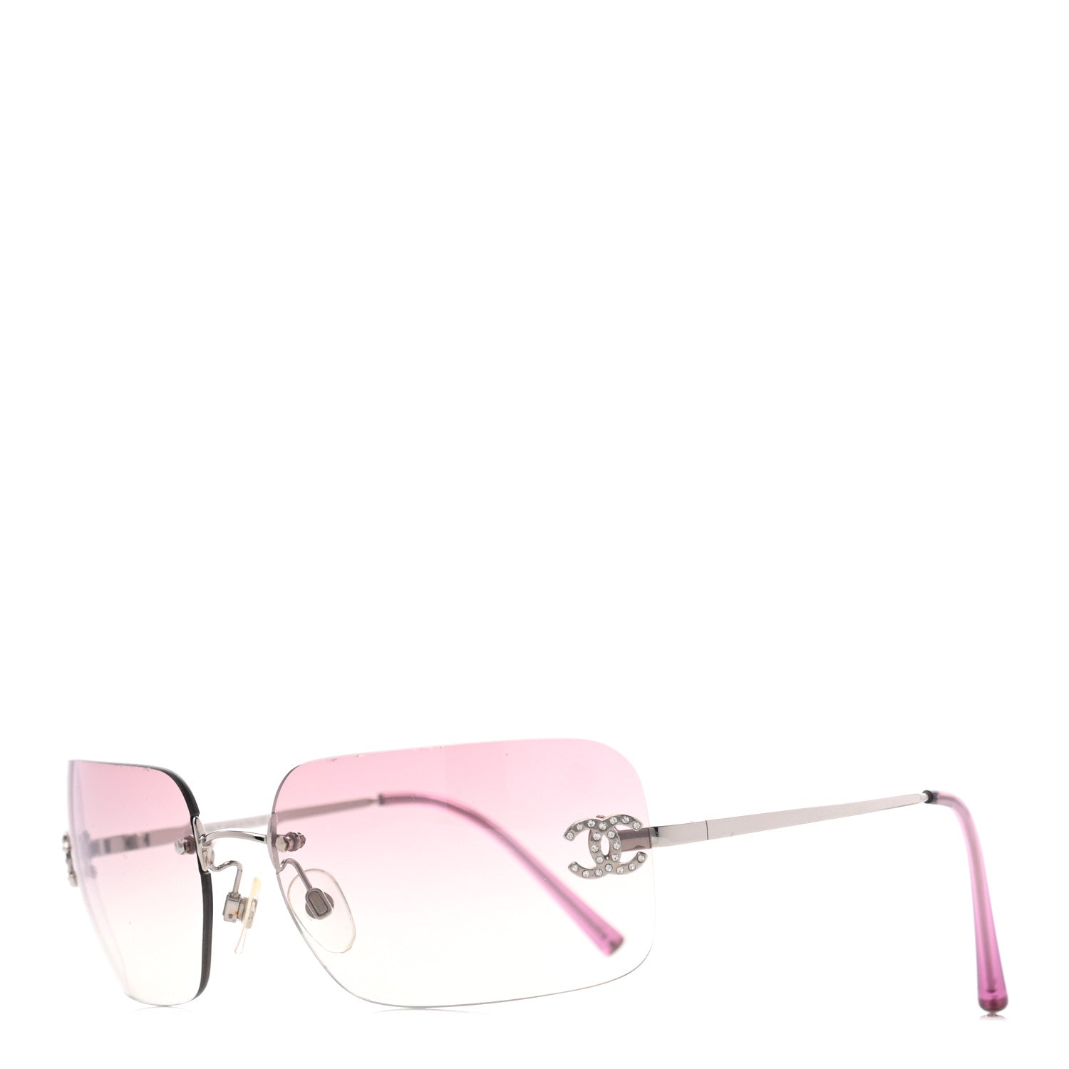 Chanel Metal Crystal CC Logo Sunglasses 4017-D Pink 1 of 8