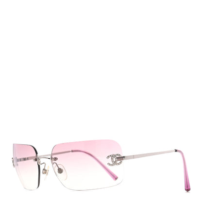 Chanel Metal Crystal CC Logo Sunglasses 4017-D Pink 1 of 8