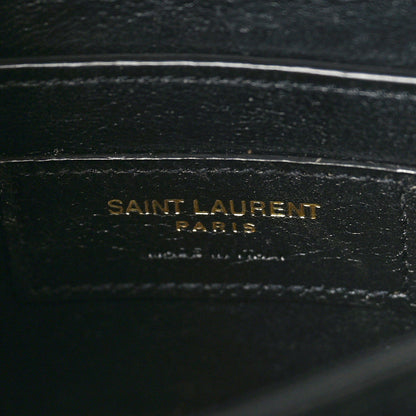 Saint Laurent Calfskin Crocodile Embossed Mini Classic Monogram Cassandra Top Handle Dark Mint 6 of 16
