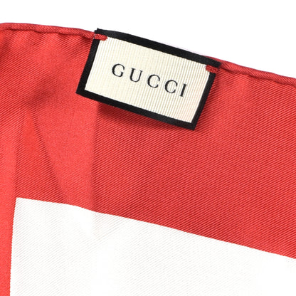 Gucci Silk Coco Capitán Logo Square Scarf White 3 of 5