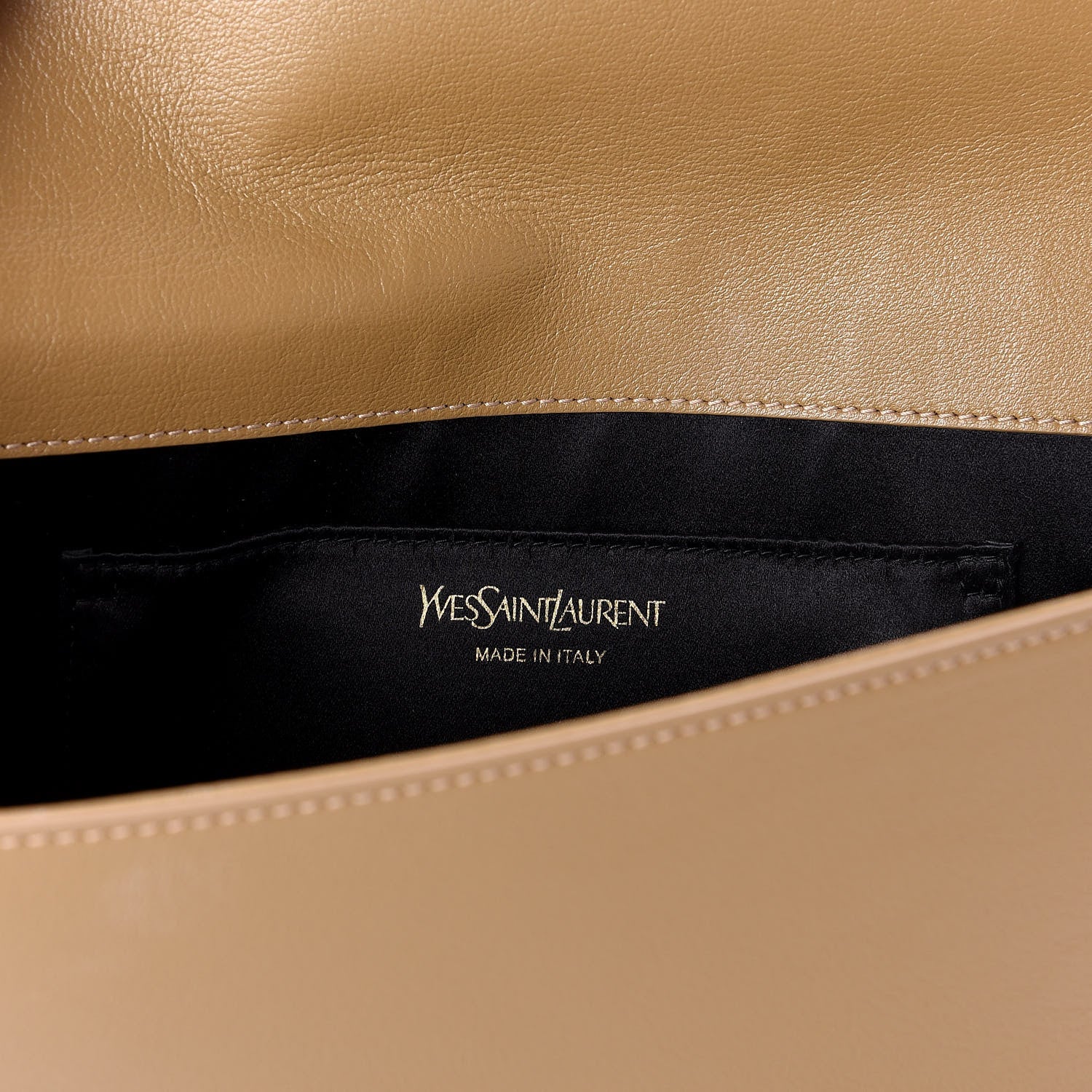 Saint Laurent Calfskin Monogram Large Belle De Jour Clutch Beige 6 of 10