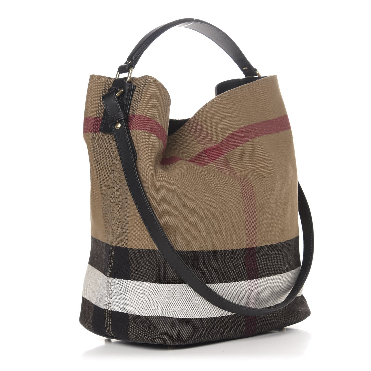 Canvas Mega Check Medium Ashby Hobo Black