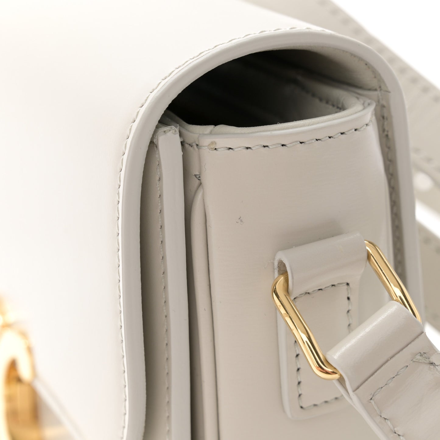 Shiny Calfskin Teen Triomphe Chalk