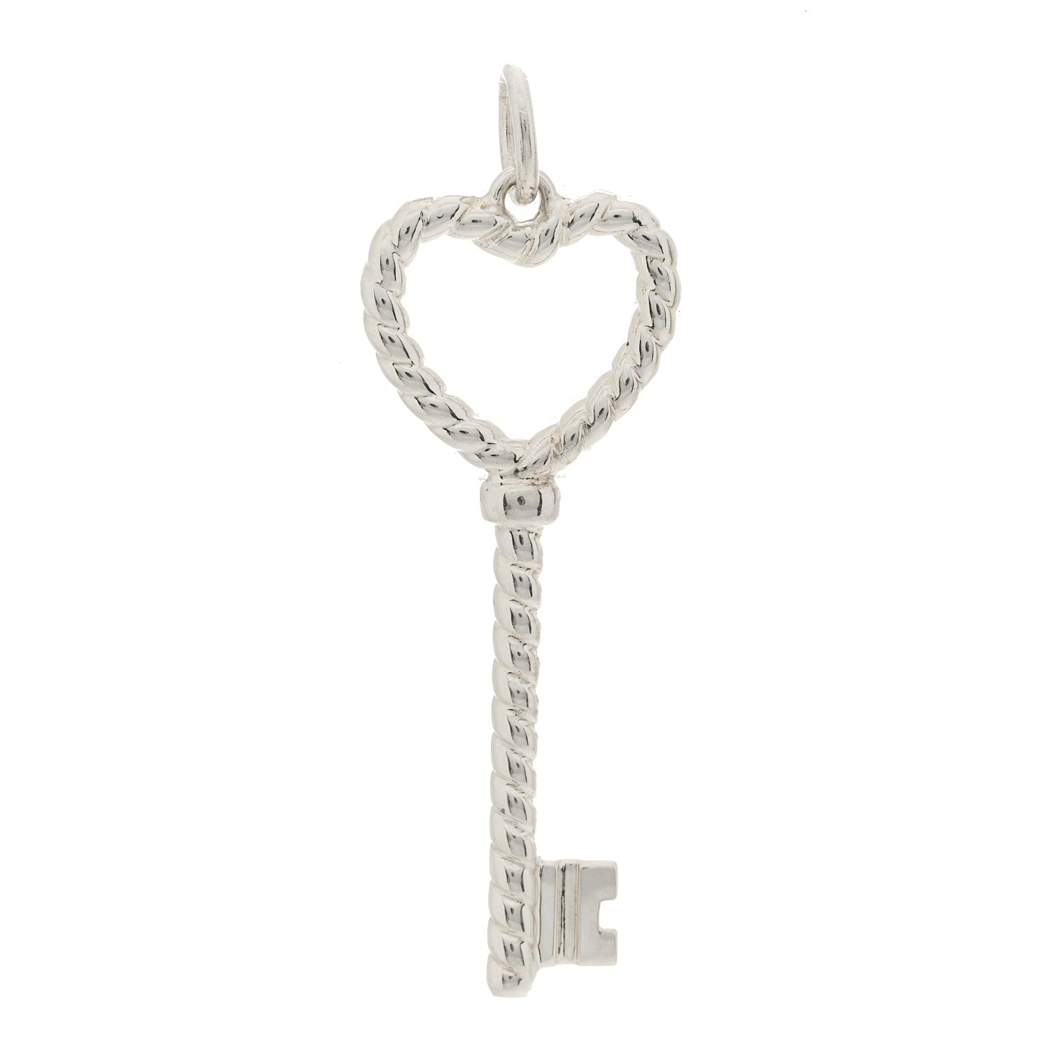 Tiffany Sterling Silver Twist Heart Key Pendant 1 of 4