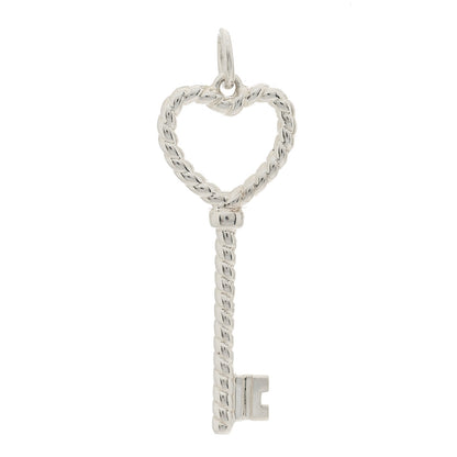 Tiffany Sterling Silver Twist Heart Key Pendant 1 of 4