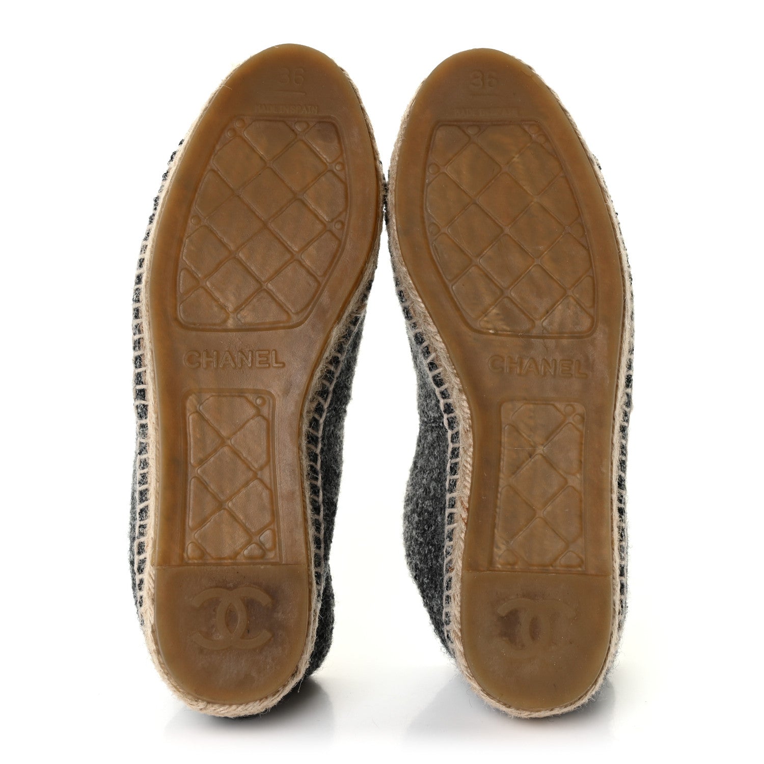 Chanel Wool Velvet CC Espadrilles 36 Black 5 of 9
