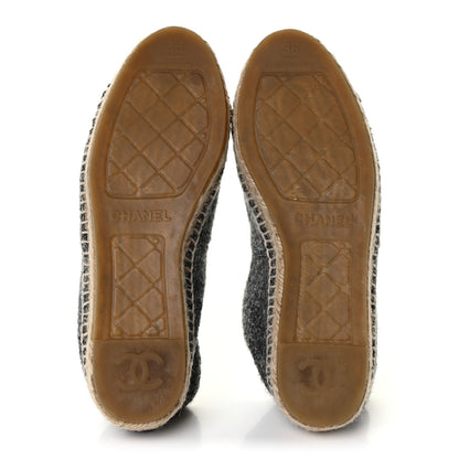 Chanel Wool Velvet CC Espadrilles 36 Black 5 of 9