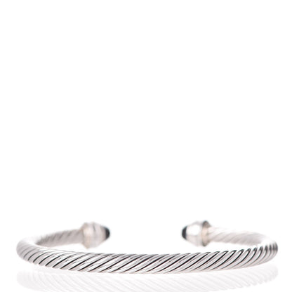David Yurman Sterling Silver Diamond Black Onyx 5mm Cable Classics Princess Bracelet 3 of 5