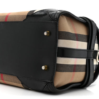 Burberry House Check Bridle Calfskin Medium Alchester Bowling Bag Black 8 of 21