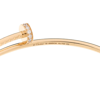 Cartier 18K Yellow Gold Diamond Small Juste Un Clou Bracelet 18 4 of 5