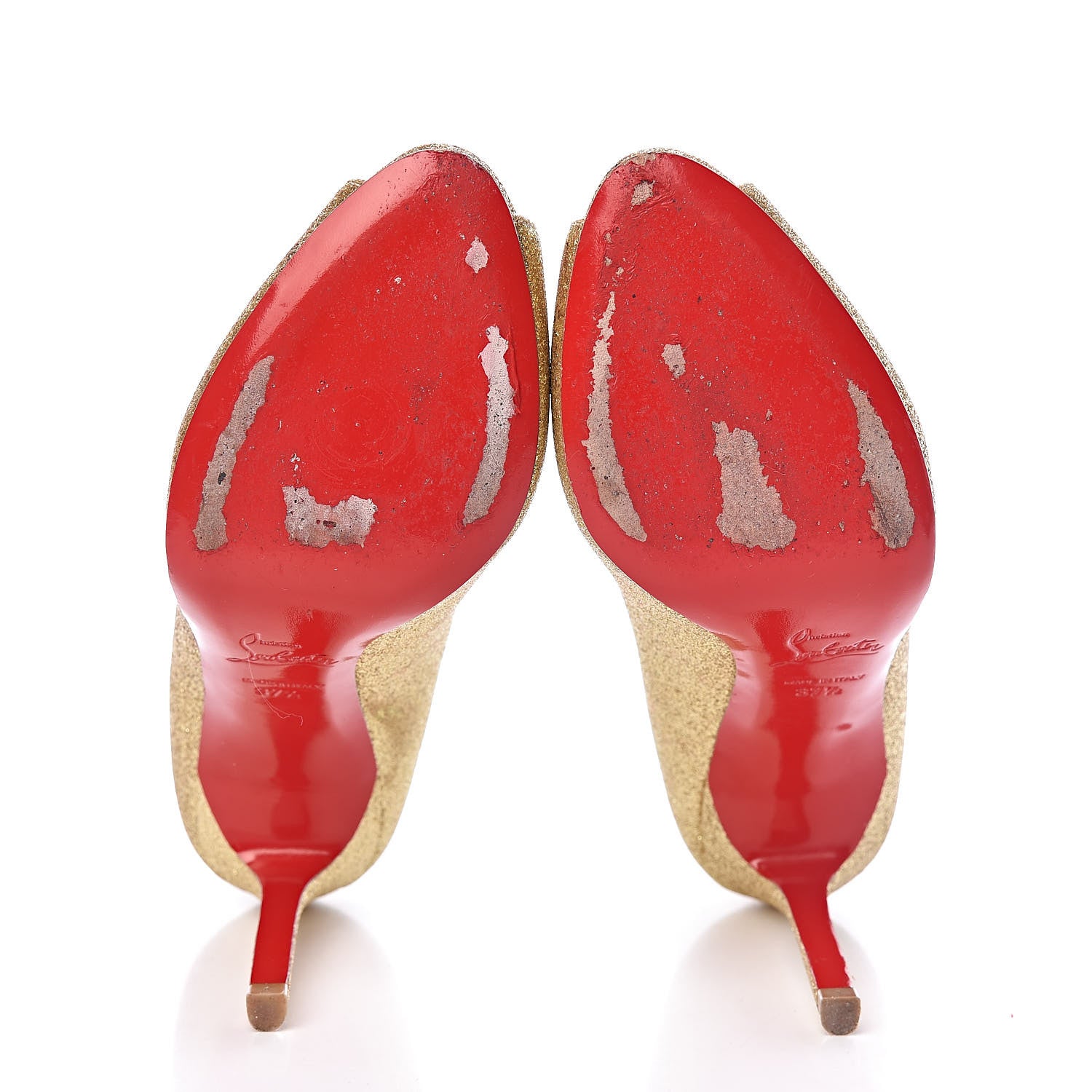 Christian Louboutin Mini Glitter Flo 100 Pumps 37.5 Gold 7 of 13