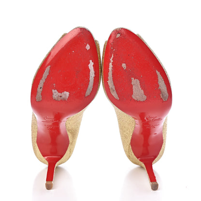 Christian Louboutin Mini Glitter Flo 100 Pumps 37.5 Gold 7 of 13