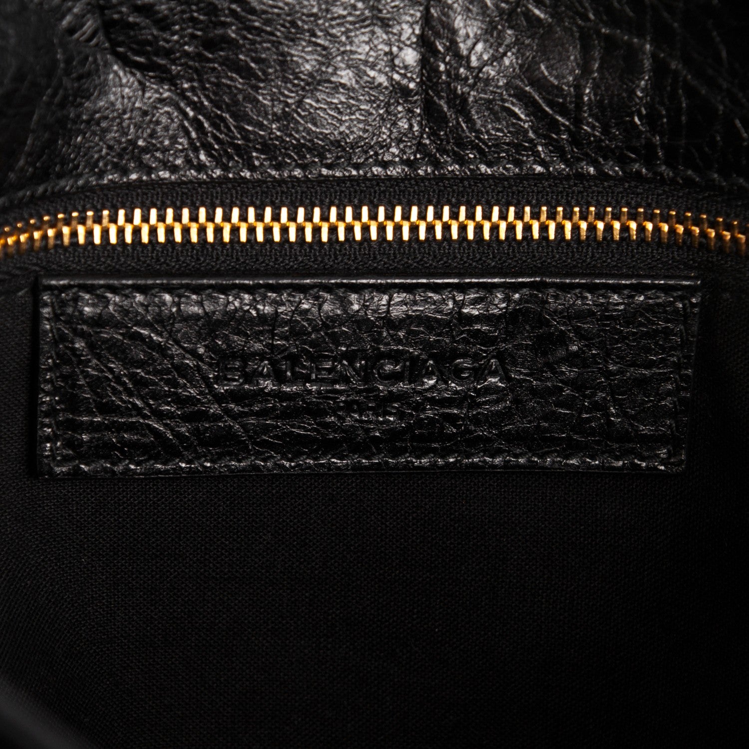 Balenciaga Agneau Giant 12 Gold Hardware Envelope Strap Clutch Black 6 of 7