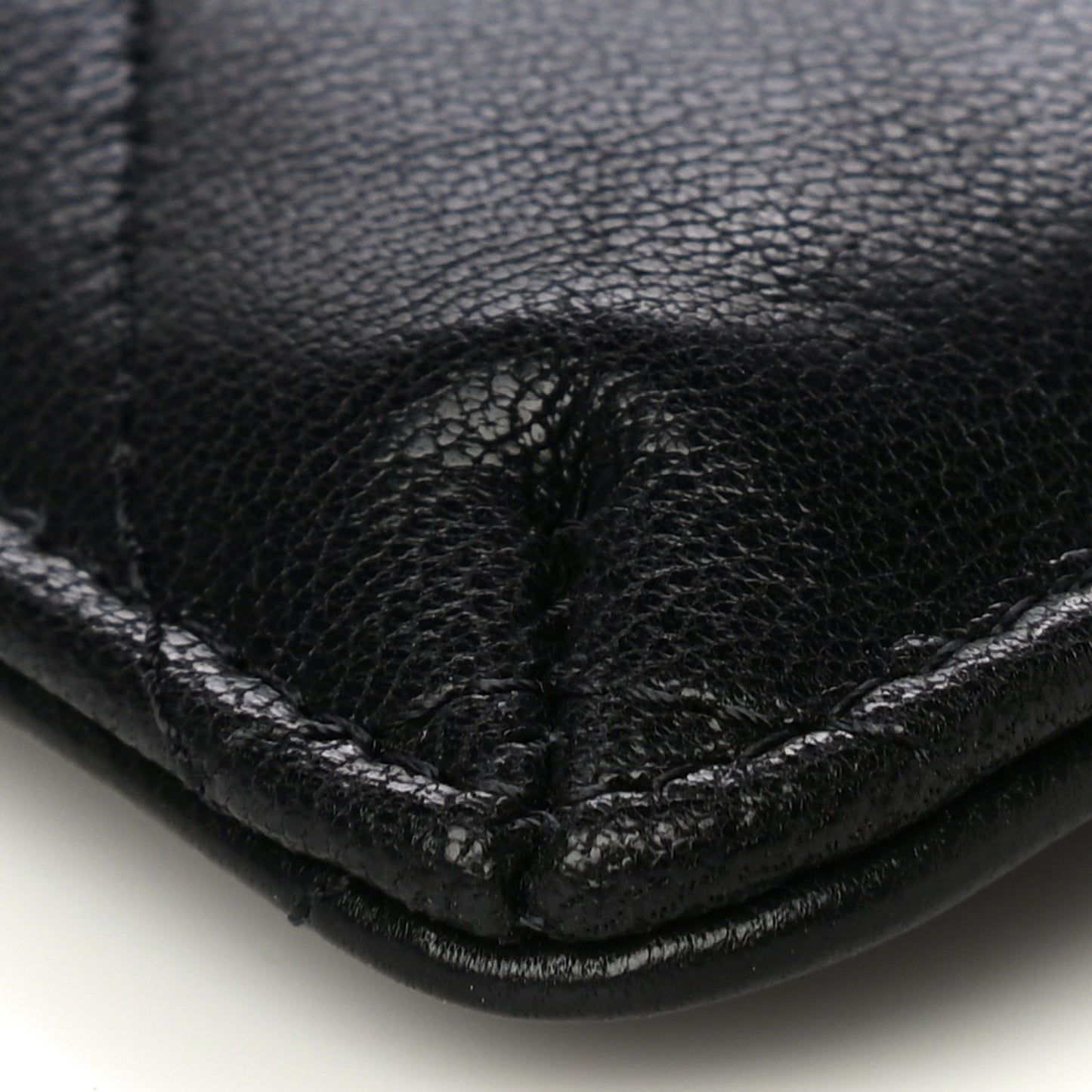 Goatskin Quilted Chanel 19 Flat Wallet Pouch Black