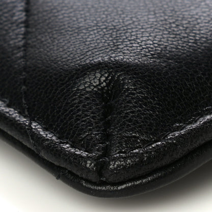 Chanel Goatskin Quilted Chanel 19 Flat Wallet Pouch Black 9 of 15