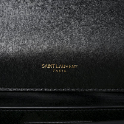 Saint Laurent Calfskin Crystal Medium Monogram Kate Satchel Black 6 of 10