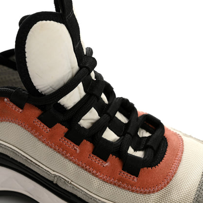Chanel Fabric Suede CC Sneakers 38.5 White Light Grey Pink 11 of 11