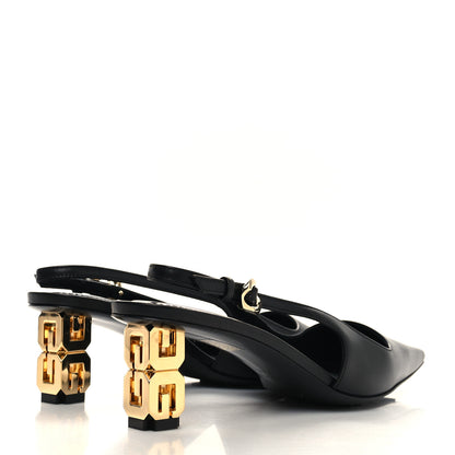 Givenchy Calfskin G Cube 50mm Slingback Pumps 37.5 Black 4 of 9