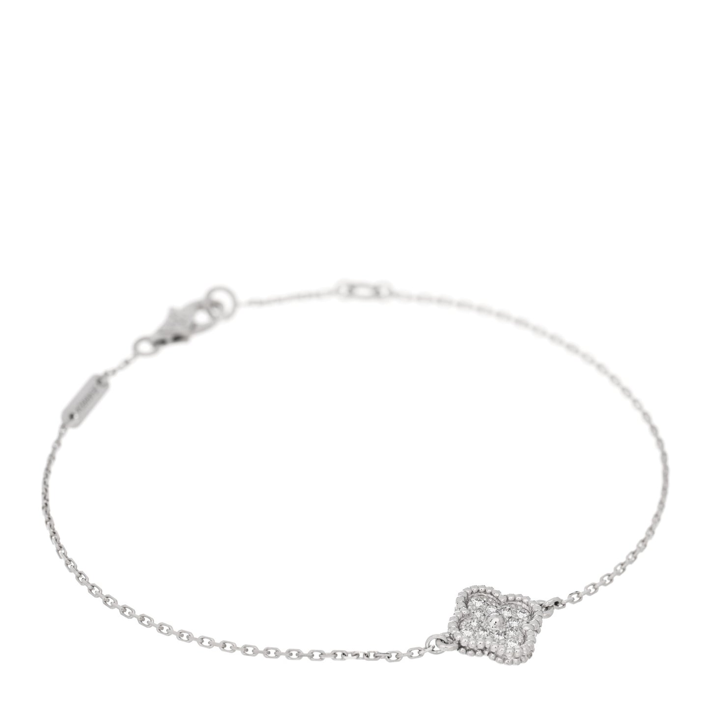 18K White Gold Diamond Sweet Alhambra Bracelet