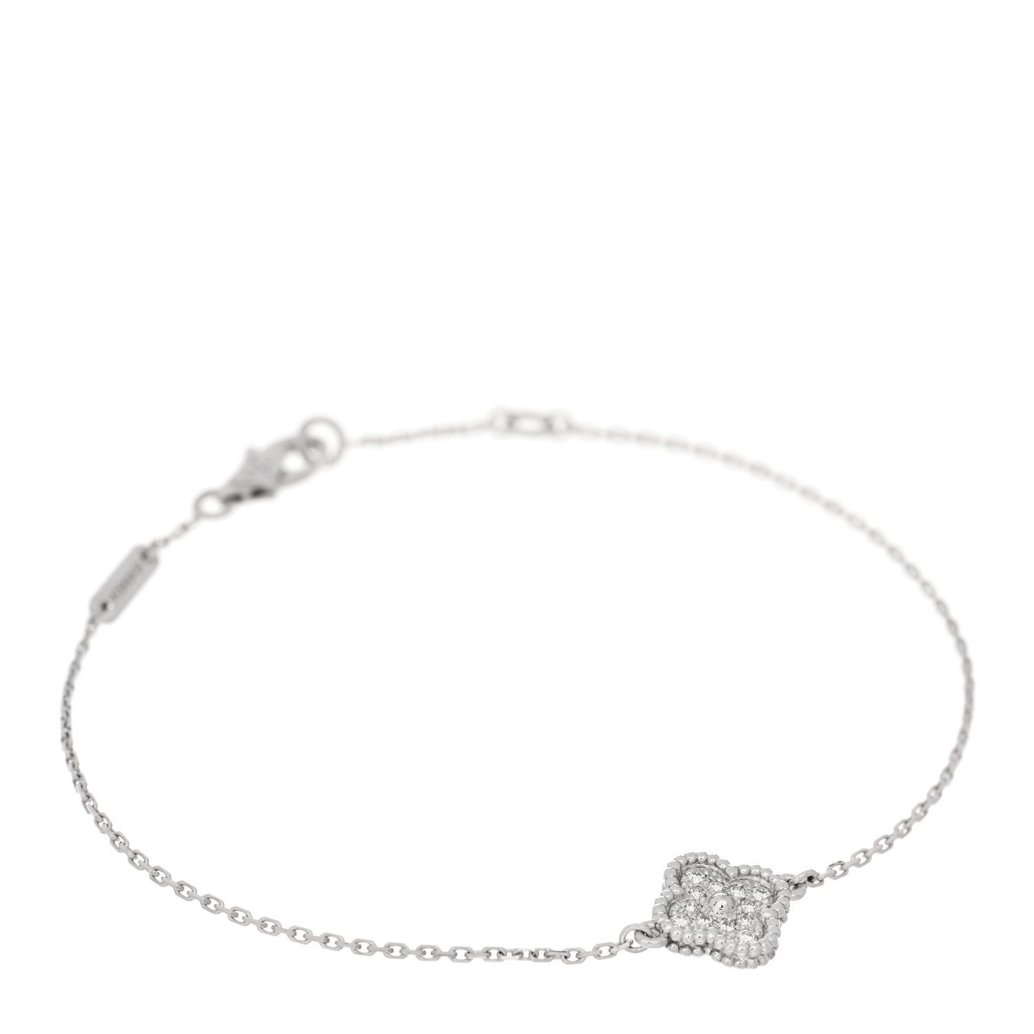 Van Cleef & Arpels 18K White Gold Diamond Sweet Alhambra Bracelet 1 of 4
