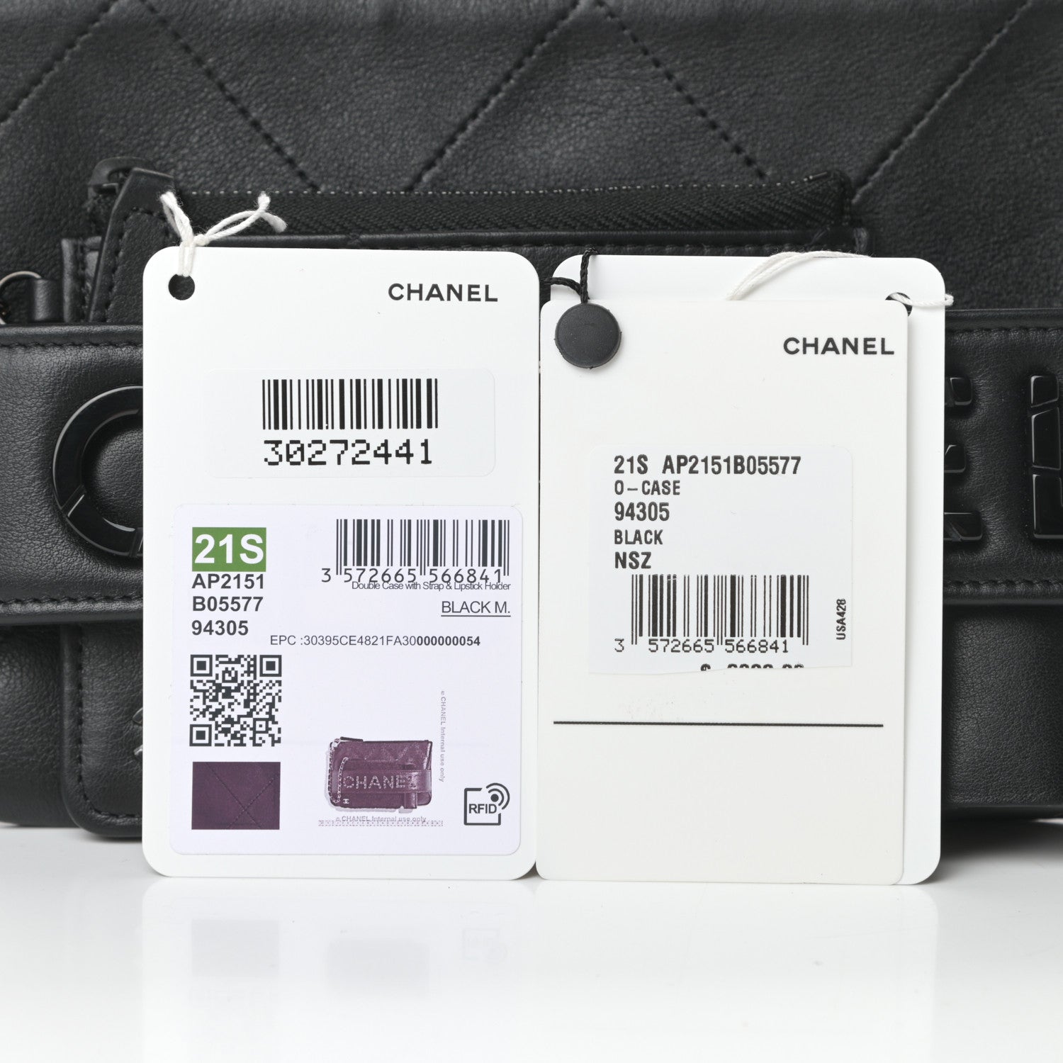 Chanel Lambskin Quilted Cosmetic Case With Strap So Black 13 of 13