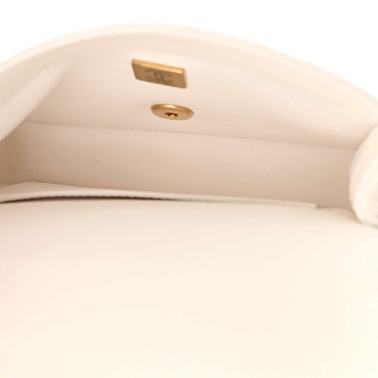 Caviar Quilted Mini Sweetheart Rectangular Flap White