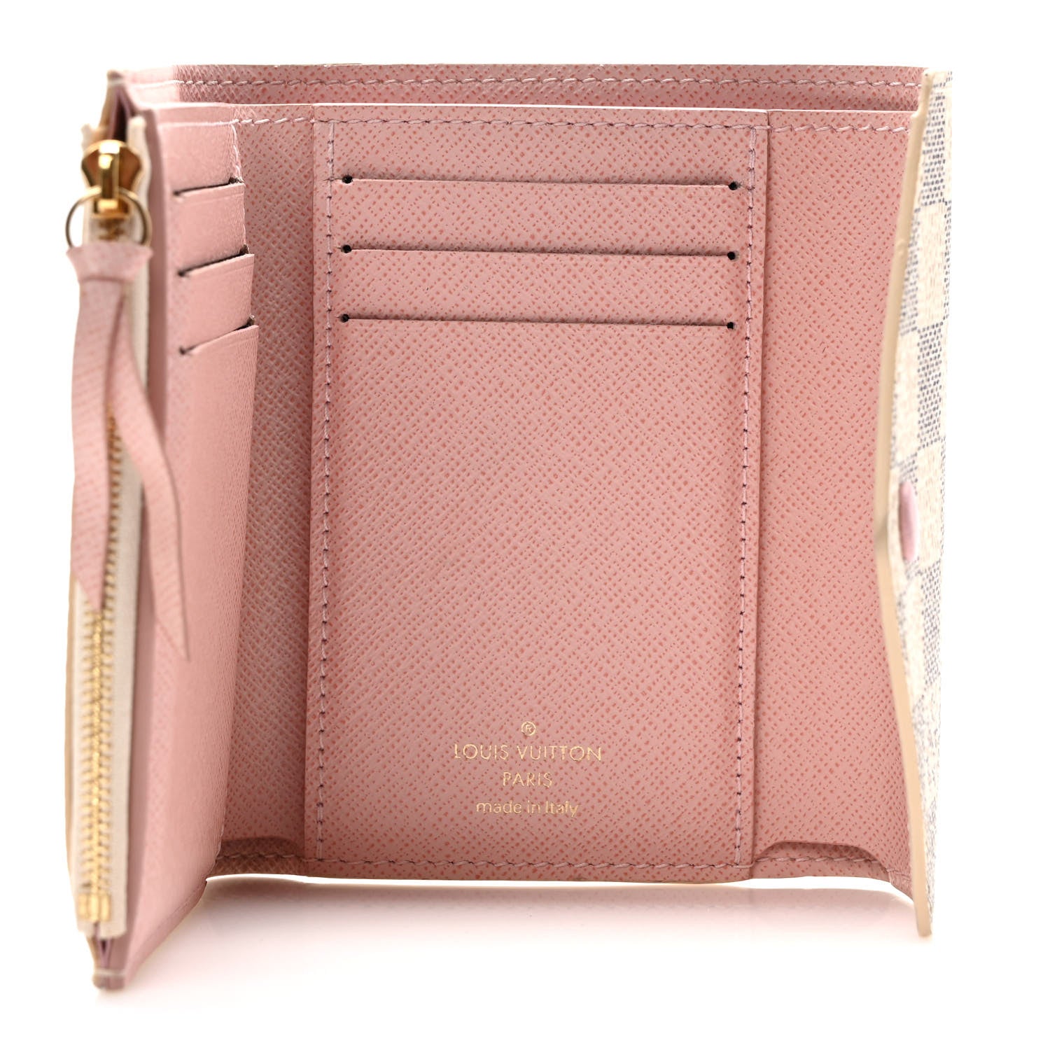 Louis Vuitton Damier Azur Victorine Wallet Rose Ballerine 5 of 11