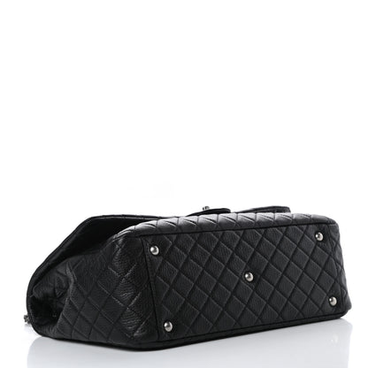 Chanel Calfskin Quilted XXL Travel Flap Bag Black 4 of 10