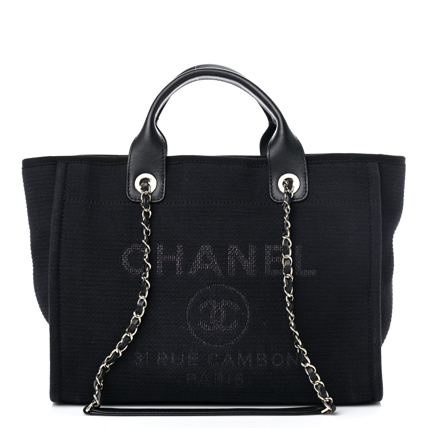 Chanel Mixed Fibers Small Deauville Tote Black 3 of 15