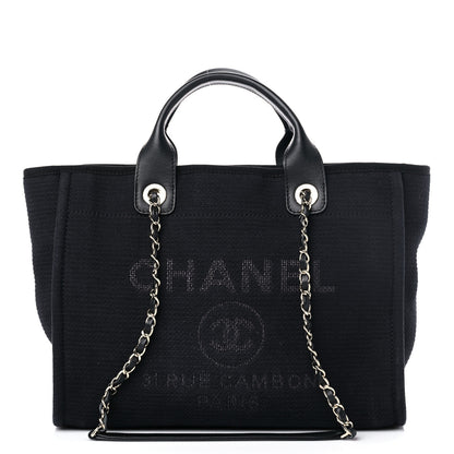 Chanel Mixed Fibers Small Deauville Tote Black 3 of 15