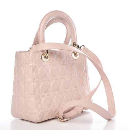Christian Dior Lambskin Cannage Medium Lady Dior Light Pink 3 of 17