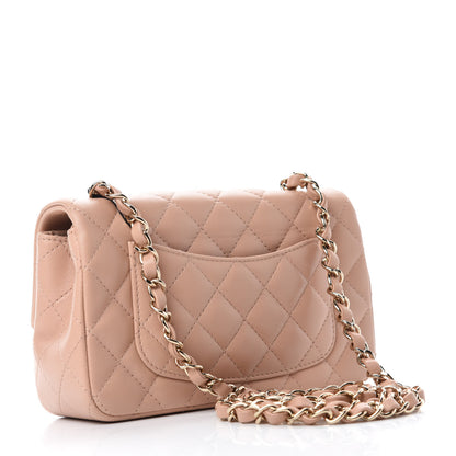 Chanel Lambskin Quilted Mini Rectangular Flap Beige 3 of 11