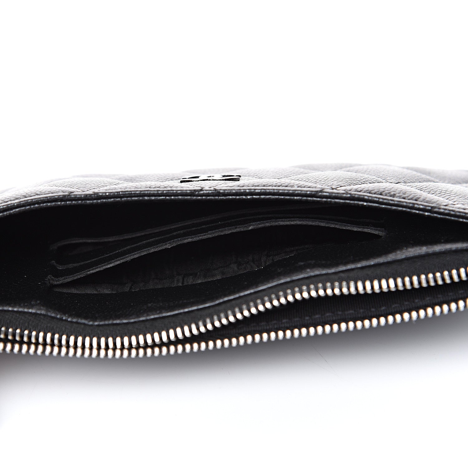 Chanel Iridescent Caviar Quilted Classic Zip Pouch Black 7 of 13