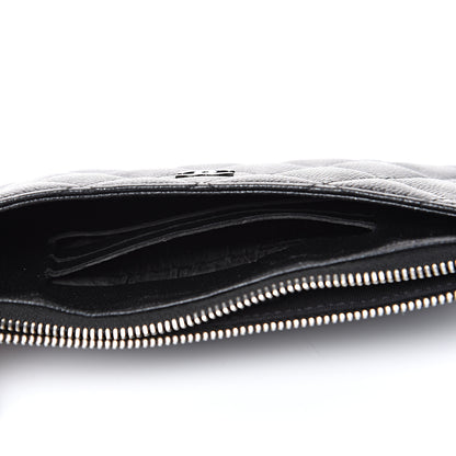 Chanel Iridescent Caviar Quilted Classic Zip Pouch Black 7 of 13