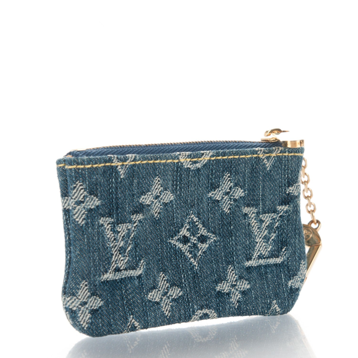 Louis Vuitton Monogram Denim Key Pouch Blue 3 of 7