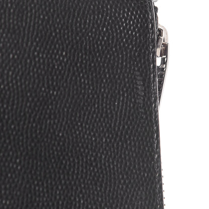 Saint Laurent Grained Calfskin 5 Fragments Zip Pouch Card Holder Black 12 of 14