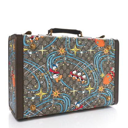 Gucci X DISNEY GG Supreme Monogram Donald Duck Retro Interlocking G Medium Savoy Suitcase Beige Multicolor New Acero 2 of 9