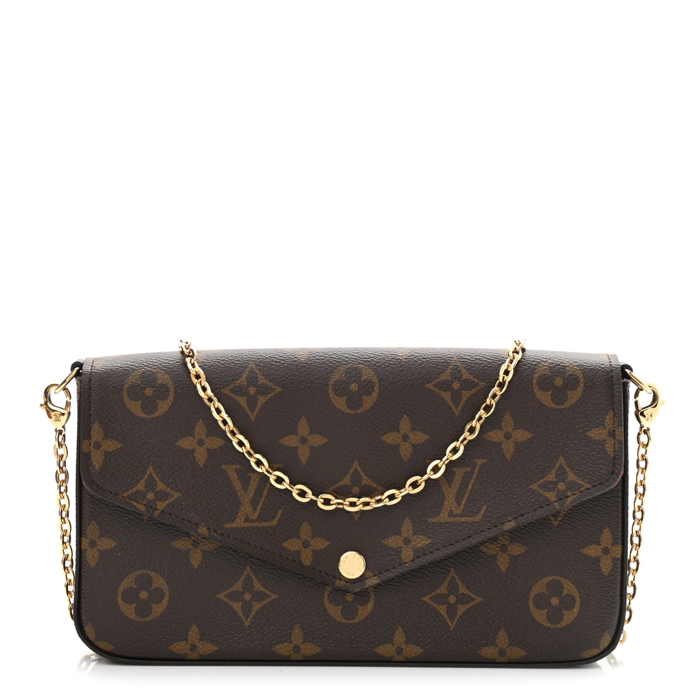 Monogram Pochette Felicie Chain Wallet Fuchsia