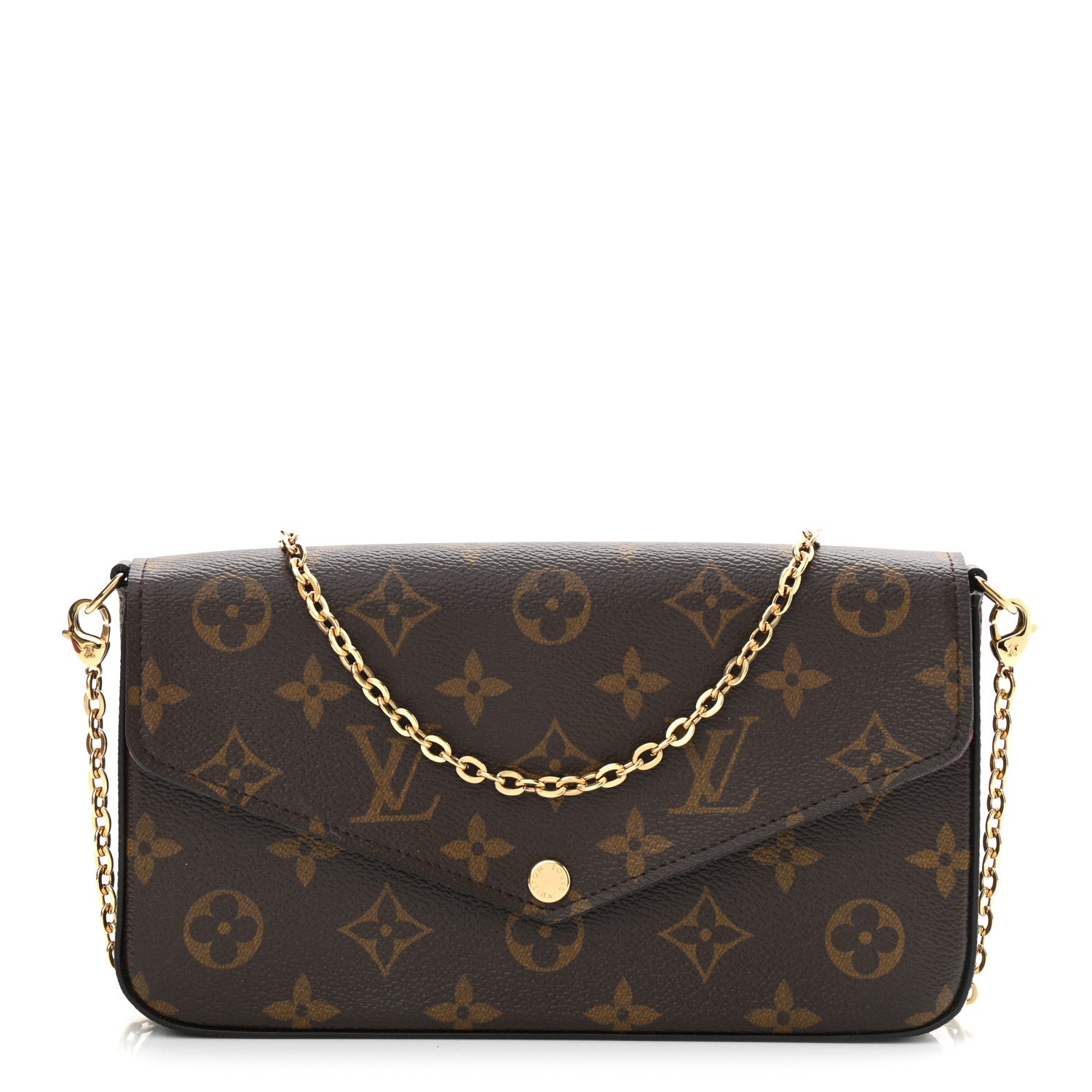 Louis Vuitton Monogram Pochette Felicie Chain Wallet Fuchsia 4 of 19