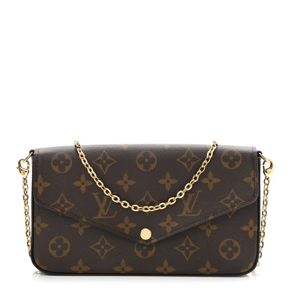Louis Vuitton Monogram Pochette Felicie Chain Wallet Fuchsia 4 of 19