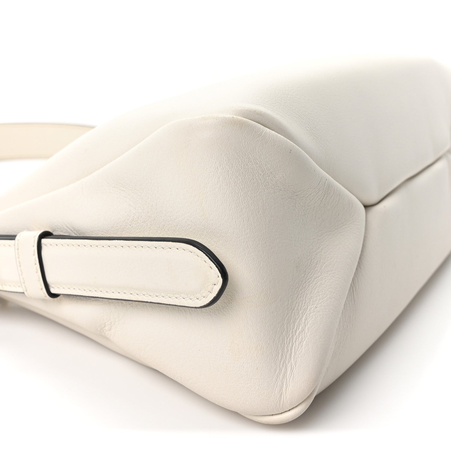 Prada Soft Calfskin Medium Aimee Shoulder Bag White 9 of 10