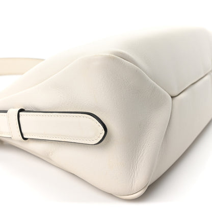 Prada Soft Calfskin Medium Aimee Shoulder Bag White 9 of 10
