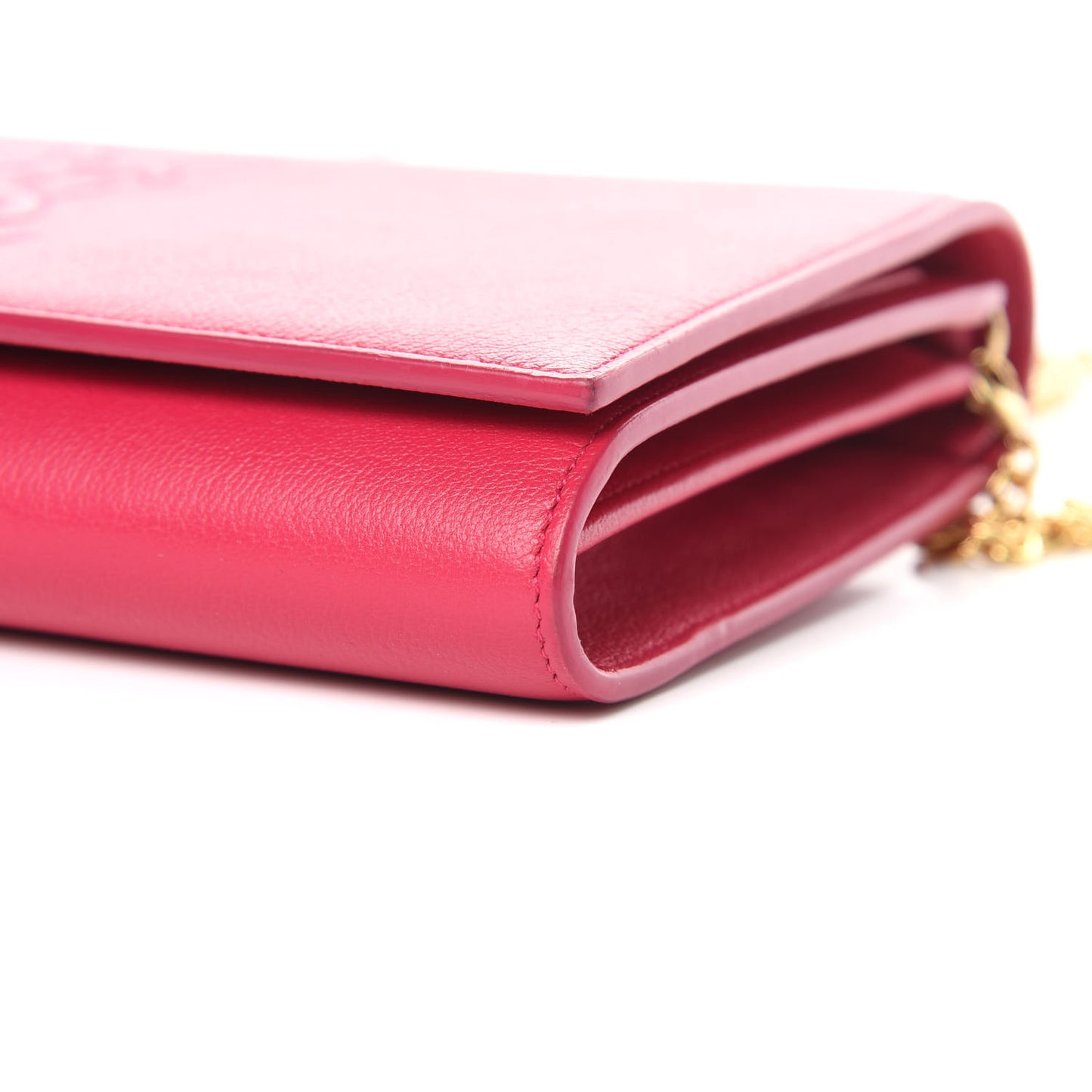 Calfskin Belle de Jour Chain Clutch Fuchsia