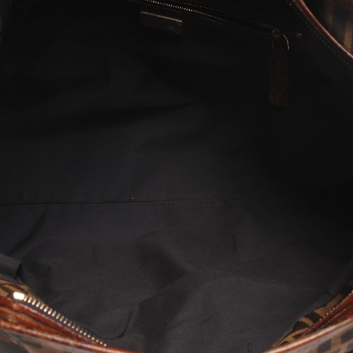 Fendi Zucca Calfskin Crocodile Embossed Large Chef Shopper Tote Tobacco 5 of 7