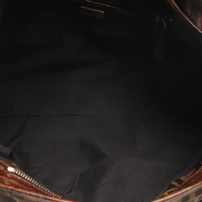 Fendi Zucca Calfskin Crocodile Embossed Large Chef Shopper Tote Tobacco 5 of 7
