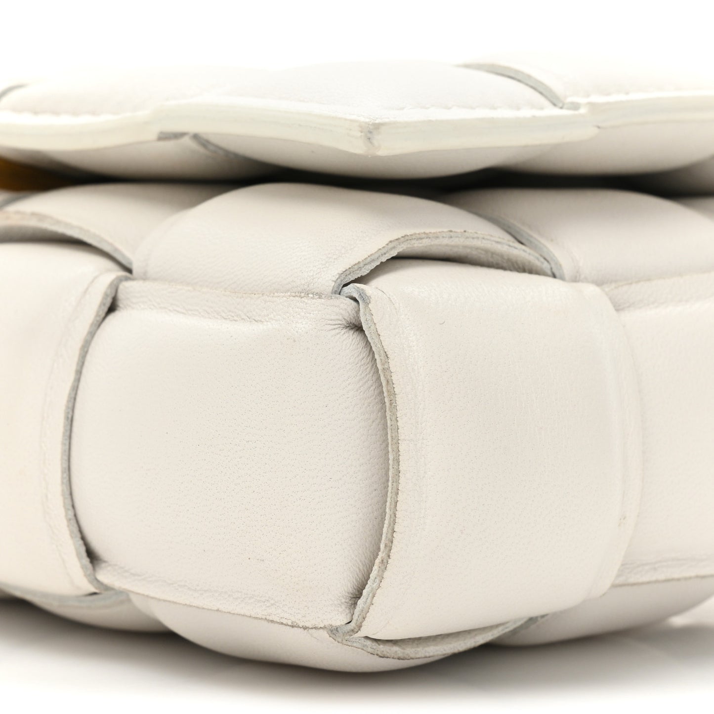 Nappa Maxi Intrecciato Small Padded Cassette Crossbody Bag Chalk
